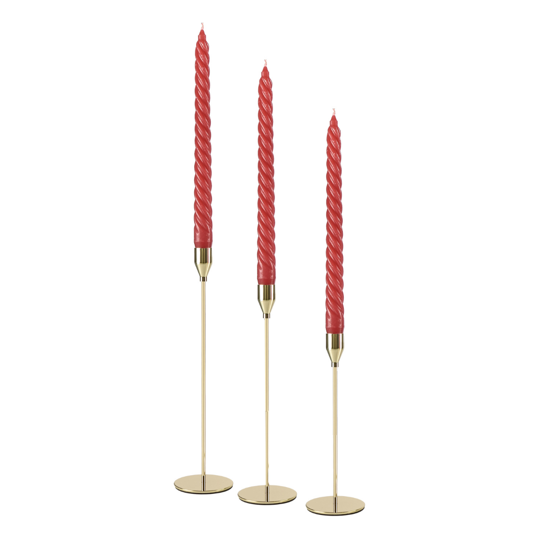 Set de 3 candelabros DORADOS