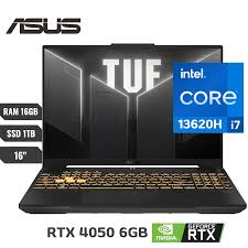 COMPUTADOR ASUS TUF FX607VU RL095 I7 13620H 16GB 1T SSD RTX4050 6G 16FHD NO OS GRIS MOCHILA RATON