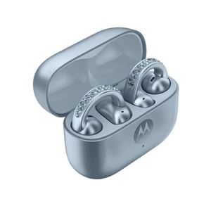 MOTO BUDS LOOPS SWAROVSKI CELESTE
