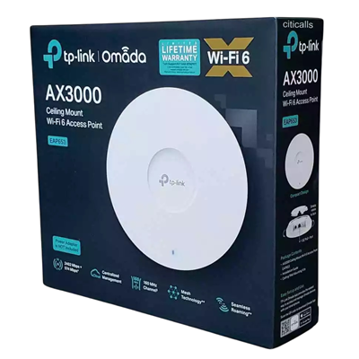 ACCESS POINT TP-LINK OMADA EAP653 AX3000 MBPS WIFI 6 DUAL BAND MULTI-GIGABIT POE MONTAJE EN TECHO