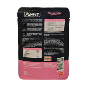 Avant Alimento Humedo Perro Adulto Res, Vegetales, Quinua *85G