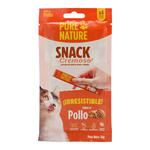 Pure Nature Snack Gato Cremoso Pollo Paq*56G