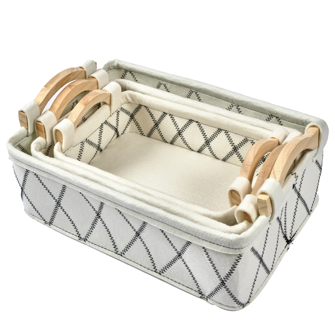 Canastas de tela - BLANCO - Set x 3
