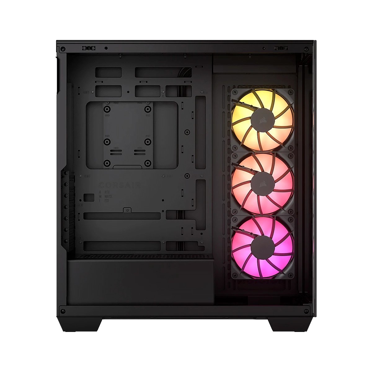 CASE CORSAIR ATX 3500X ARGB MID-TOWER TEMPERED 3VEN-RS120 -BLACK