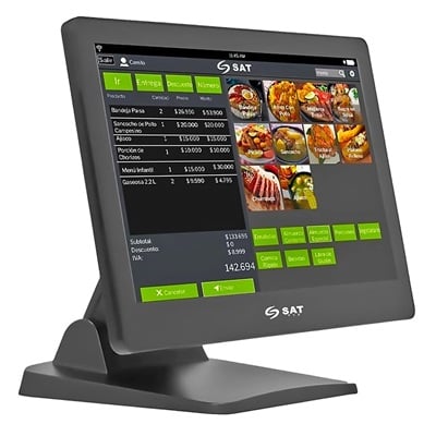 COMPUTADOR AIO POS SYSTEM SAT INTEL J4125 RAM 4GB DISCO 128GB SSD PANTALLA 15.6 TOUCH USB LAN BLACK