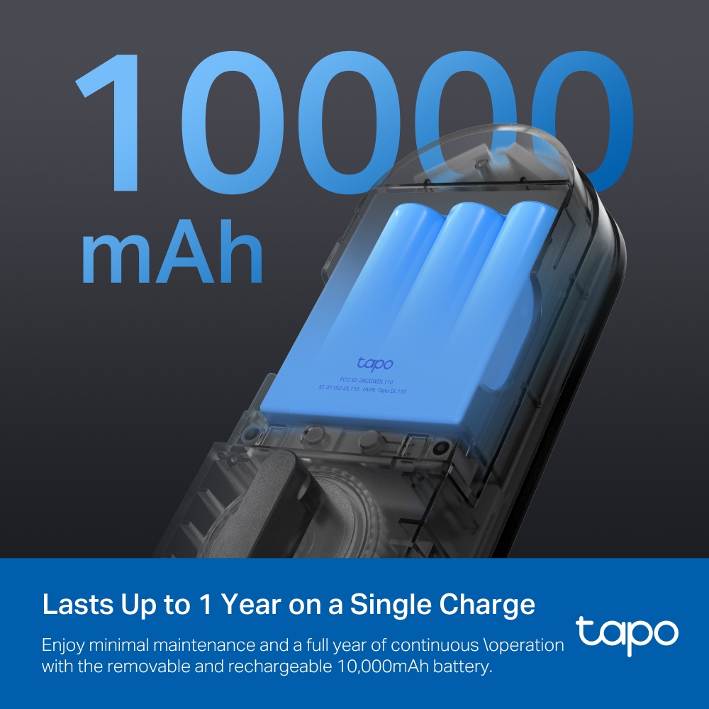 CERRADURA INTELIGENTE WIFI TP-LINK TPLINK TAPO DL110 BLACK 6 ACCESOS HUELLA DIGITAL CARGA USB-C BATERIA IP65