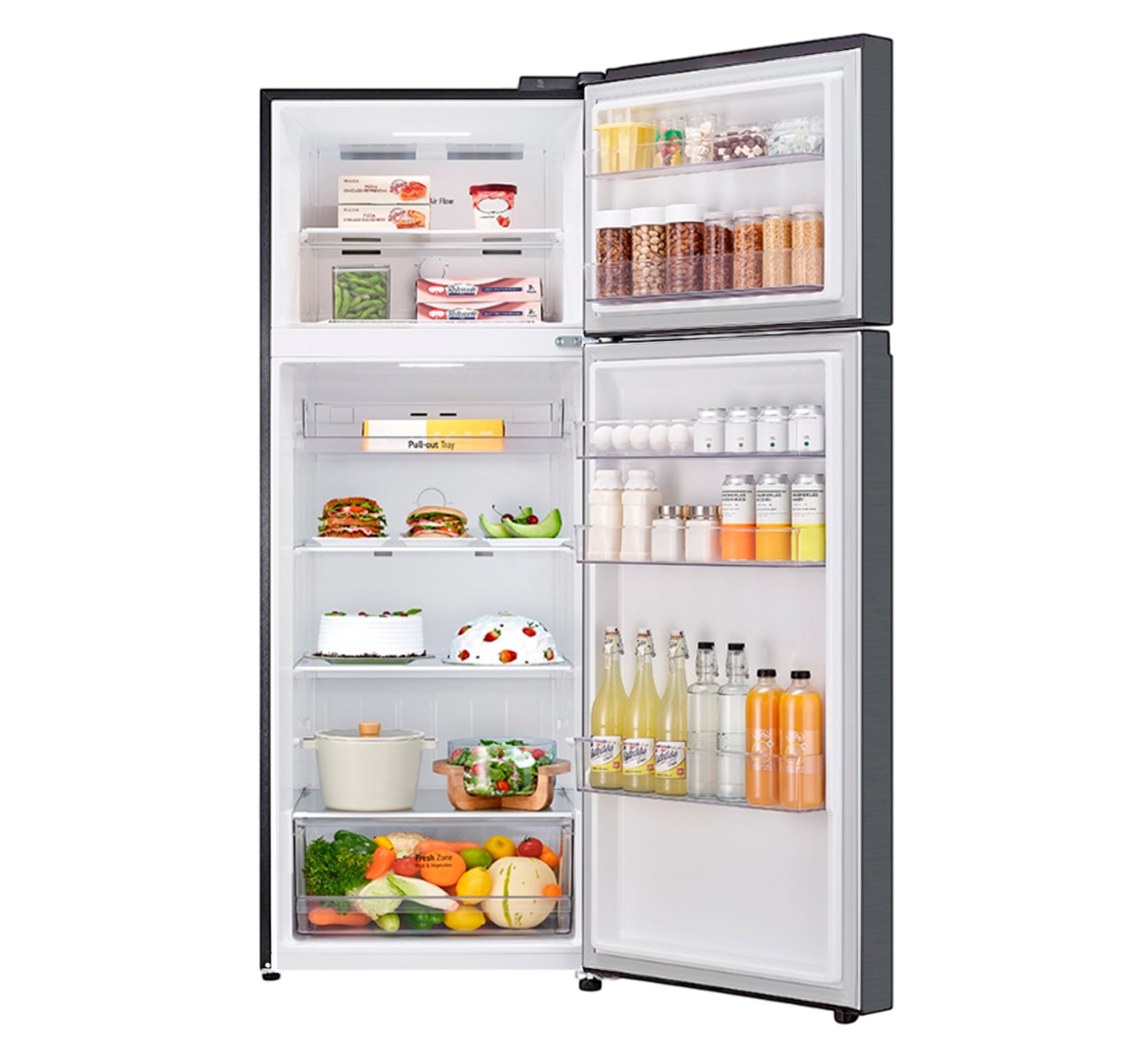 LG refrigeradora top freezer 461 lts black
