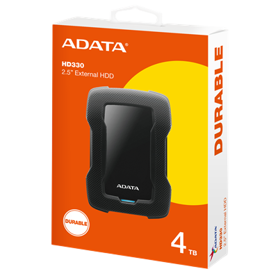 DISCO EXTERNO ADATA HD330 4TB NEGRO USB 3 2  SOPORTA GOLPES Y CAIDAS  HDDTOGO SOFT  ADM