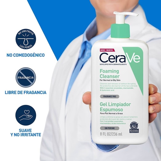 Cerave Gel Limpiador Espumoso Cara-Cuerpo 236 ml