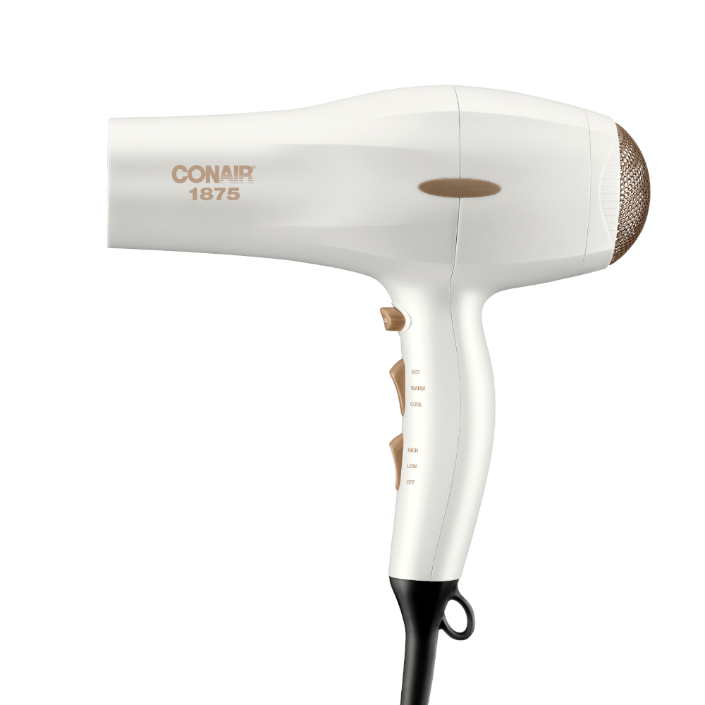 SECADOR DE CABELLO CONAIR DOBLE CERAMICA IONICO 1900W 2 VEL. 3 AJUSTES BLANCO