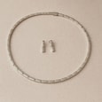 Juego Collar Y Aretes Barras Solo Plata