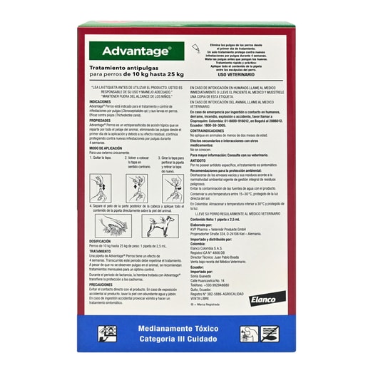 Advantage Antiparasitario De 10 A 25 Kg Para Perro *1