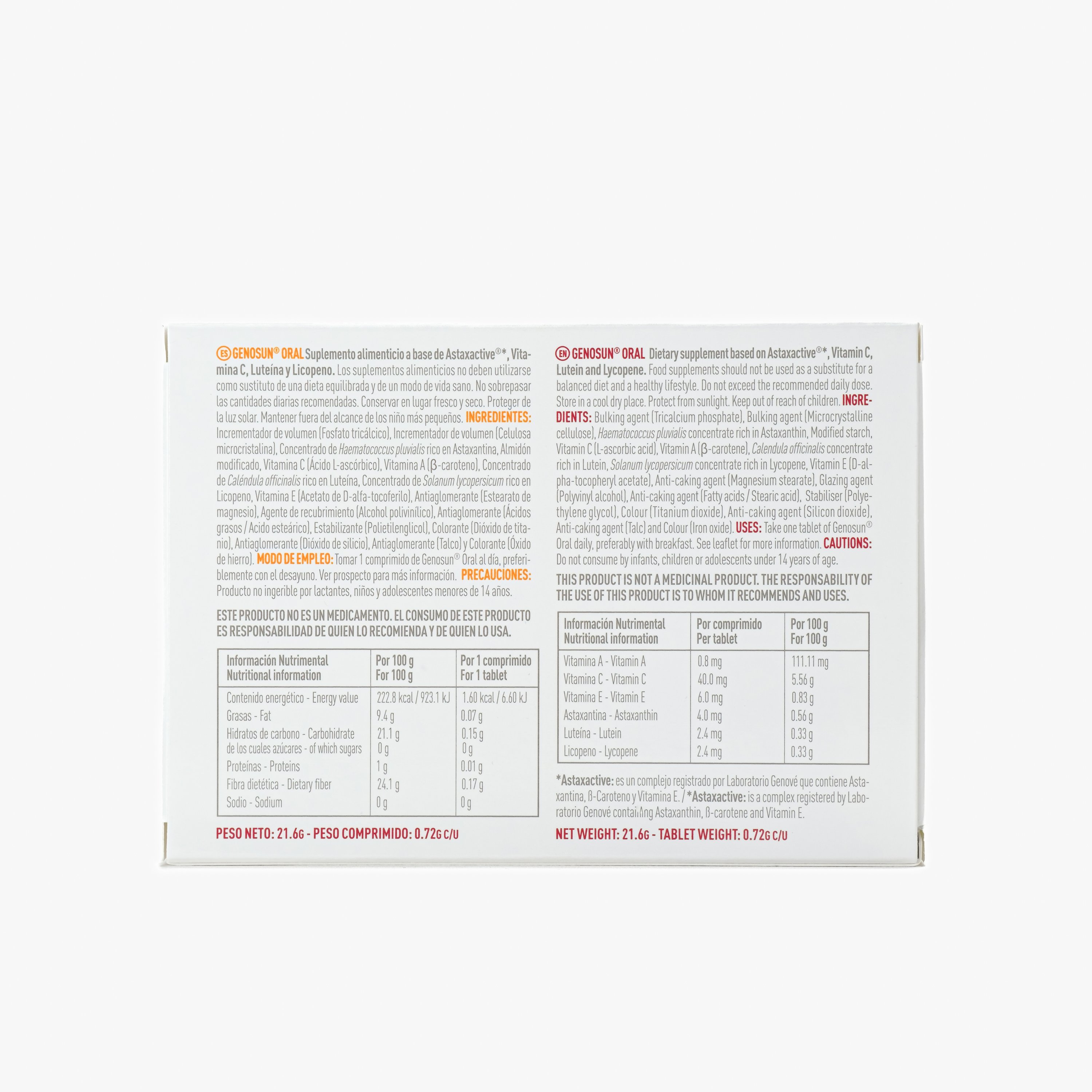 Genosun Complemento Alimenticio Comprimidos 30 Unidades