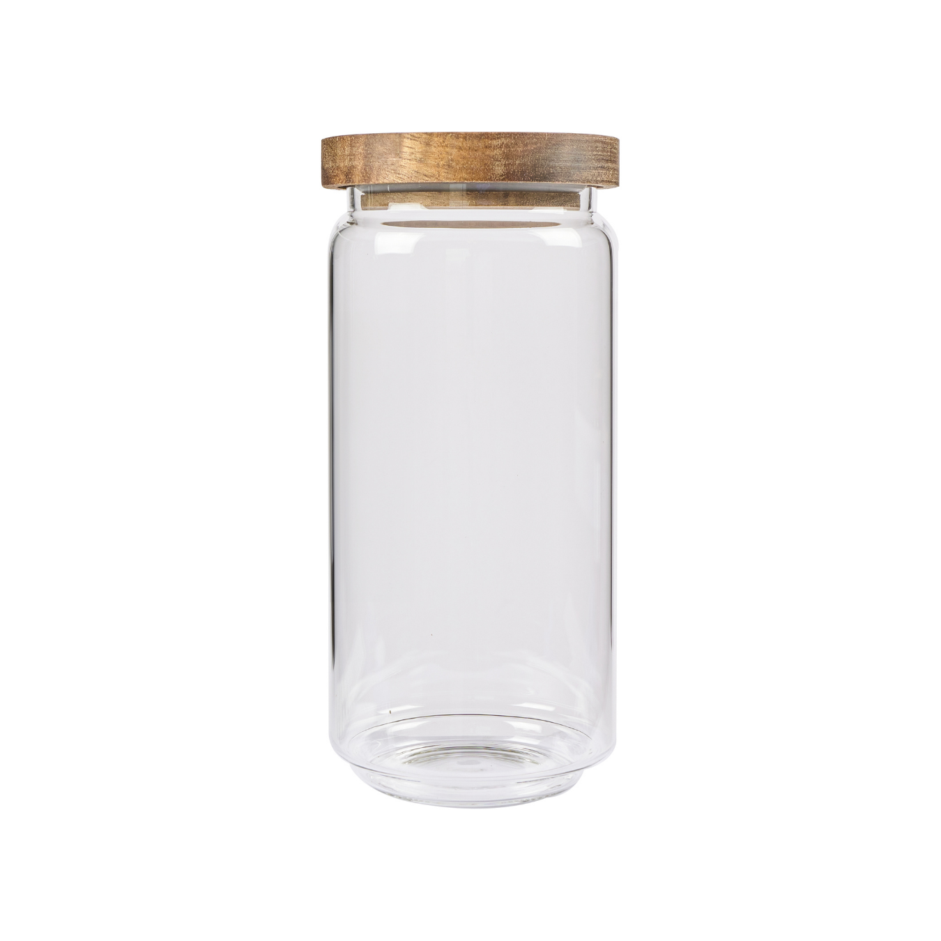 Frasco de vidrio con tapa de madera L