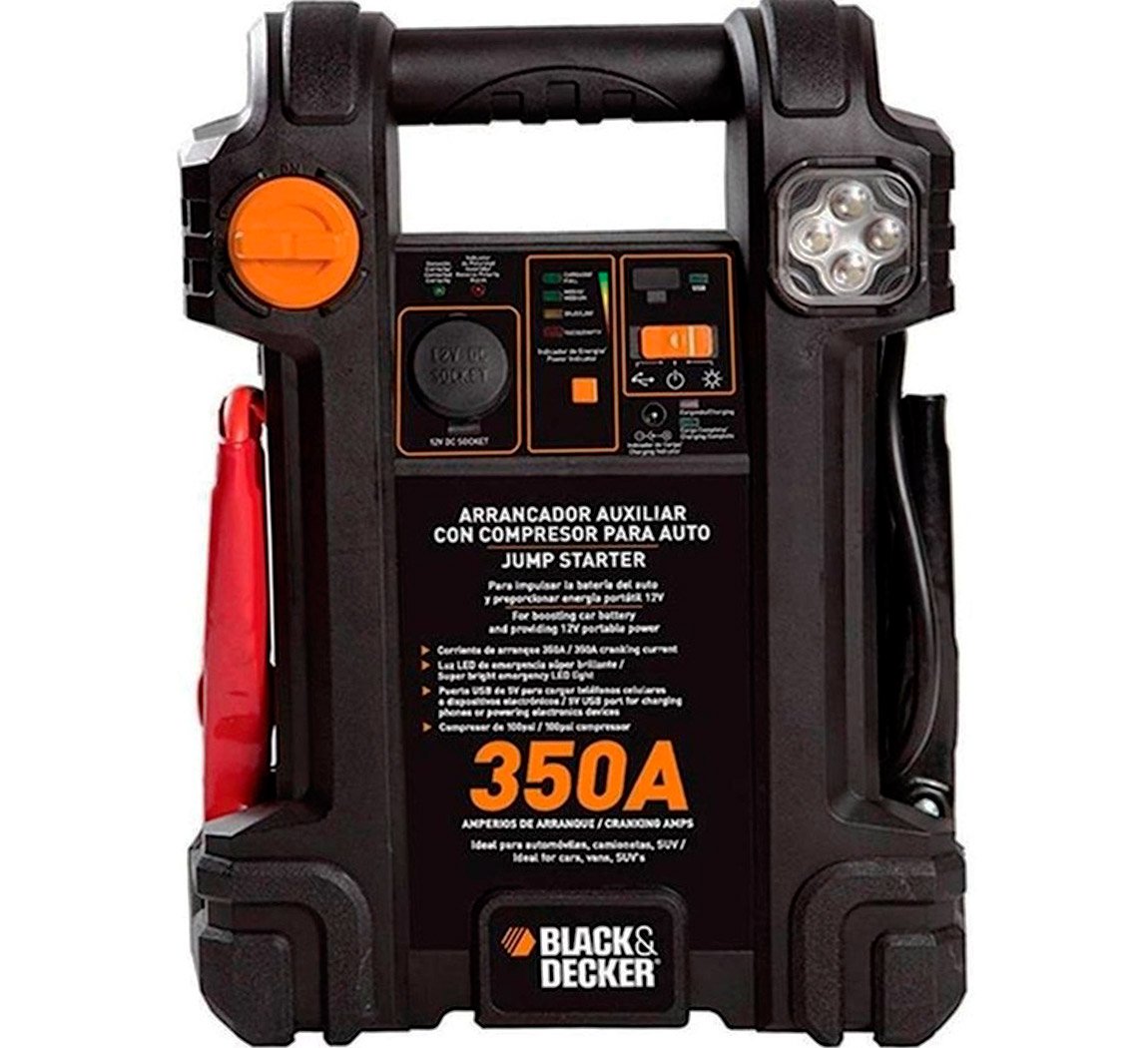 Black and Decker Arrancador Auxiliar Con Compresor Para Auto