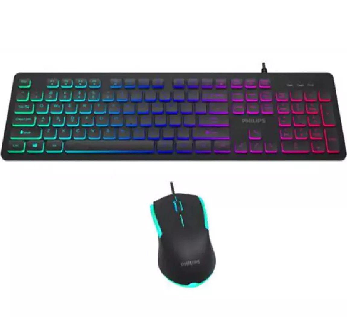 Philips Combo Teclado + Mouse Gamer Iluminación Led Usb