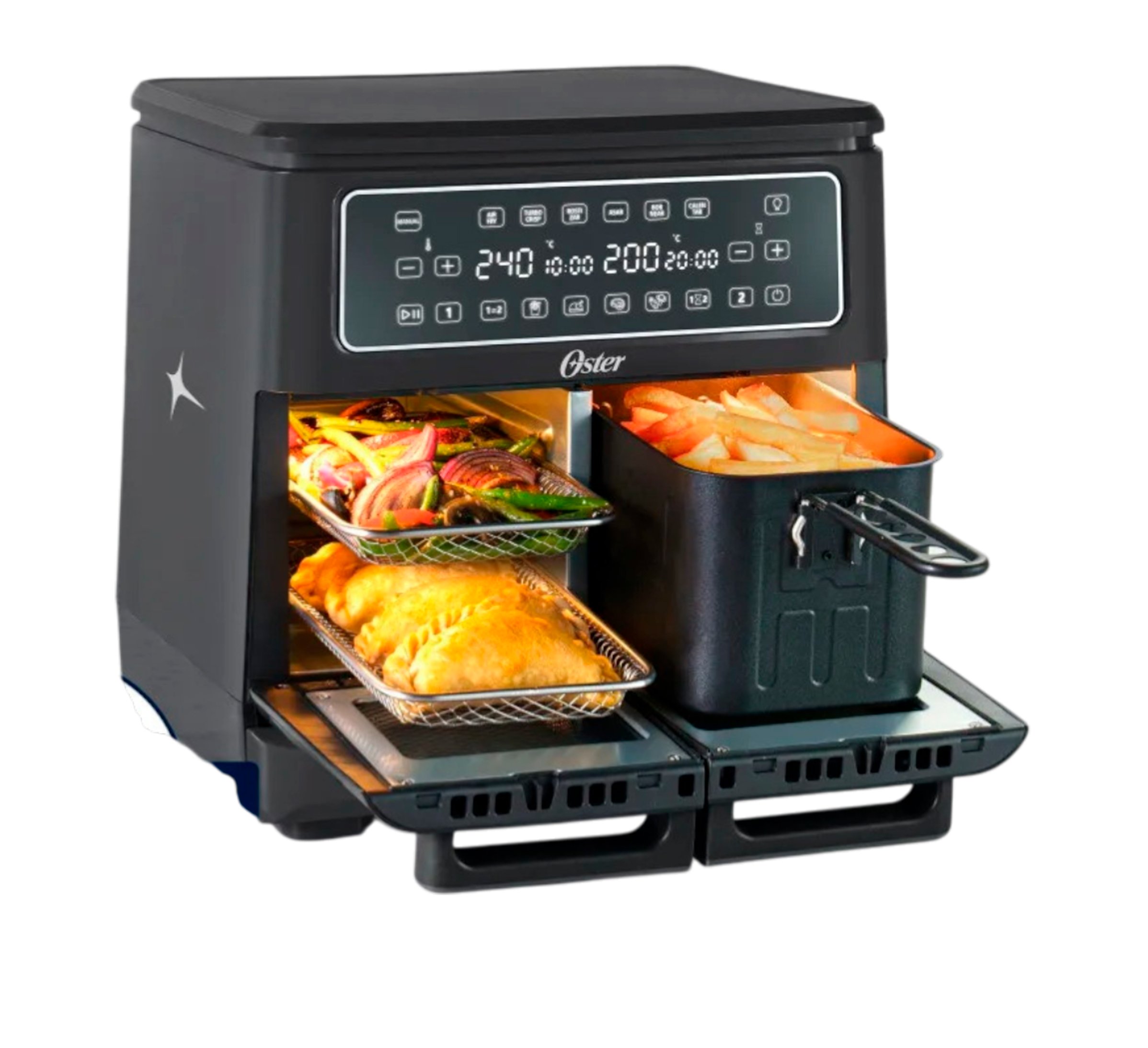 Oster Freidora de Aire, Flex, 11 L de Capacidad, Color Negro