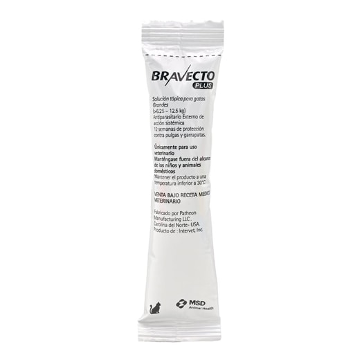 Bravecto Antiparasitario Plus 6.25-12.5Kg Gato *1