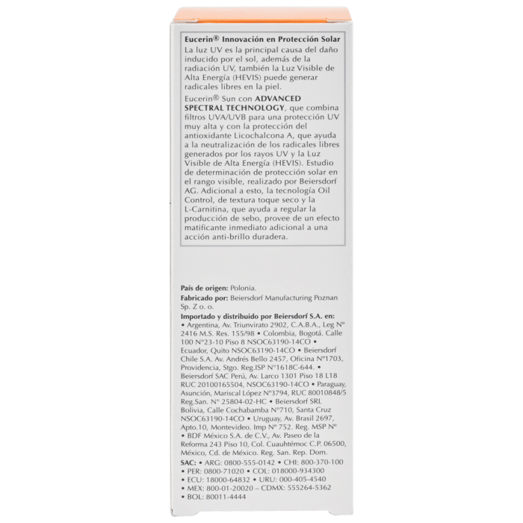 Eucerin Sun Facial Oil Control Toque Seco 50 ml