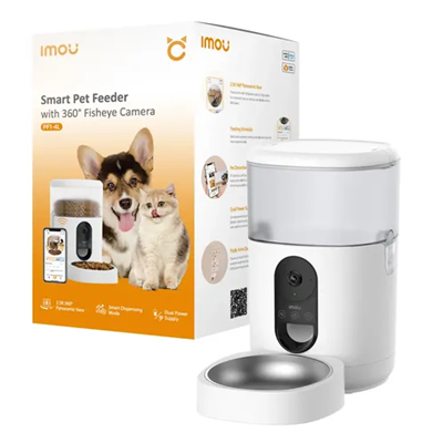 DISPENSADOR DE ALIMENTOS INTELIGENTE PARA MASCOTAS IMOU PF1-4L WIFI CAMARA 360 AUDIO BIDIRECCIONAL PROGRAMABLE