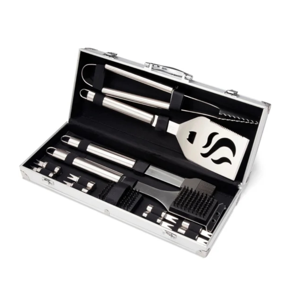 SET HERRAMIENTAS CUISINART 14PCS PARA PARRILLA ACERO INOX.