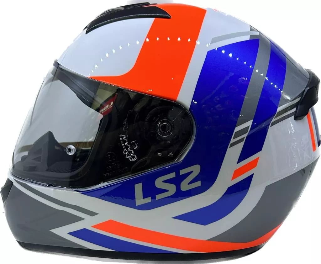 Casco ls2 azul orders y blanco