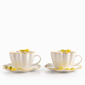 Pocillo y plato Limonetta set x2