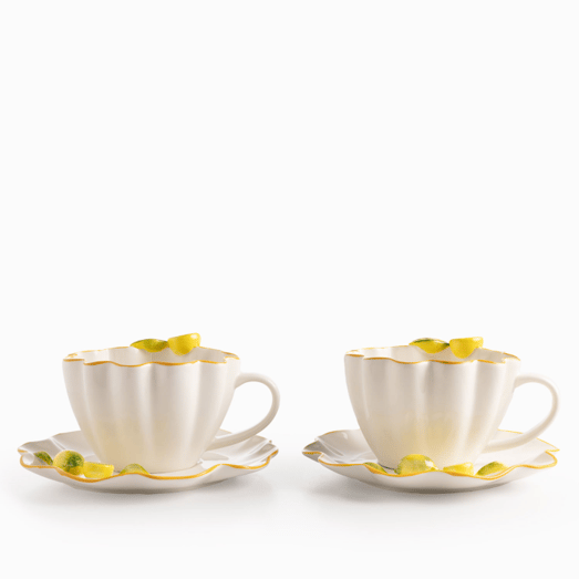 Pocillo y plato Limonetta set x2