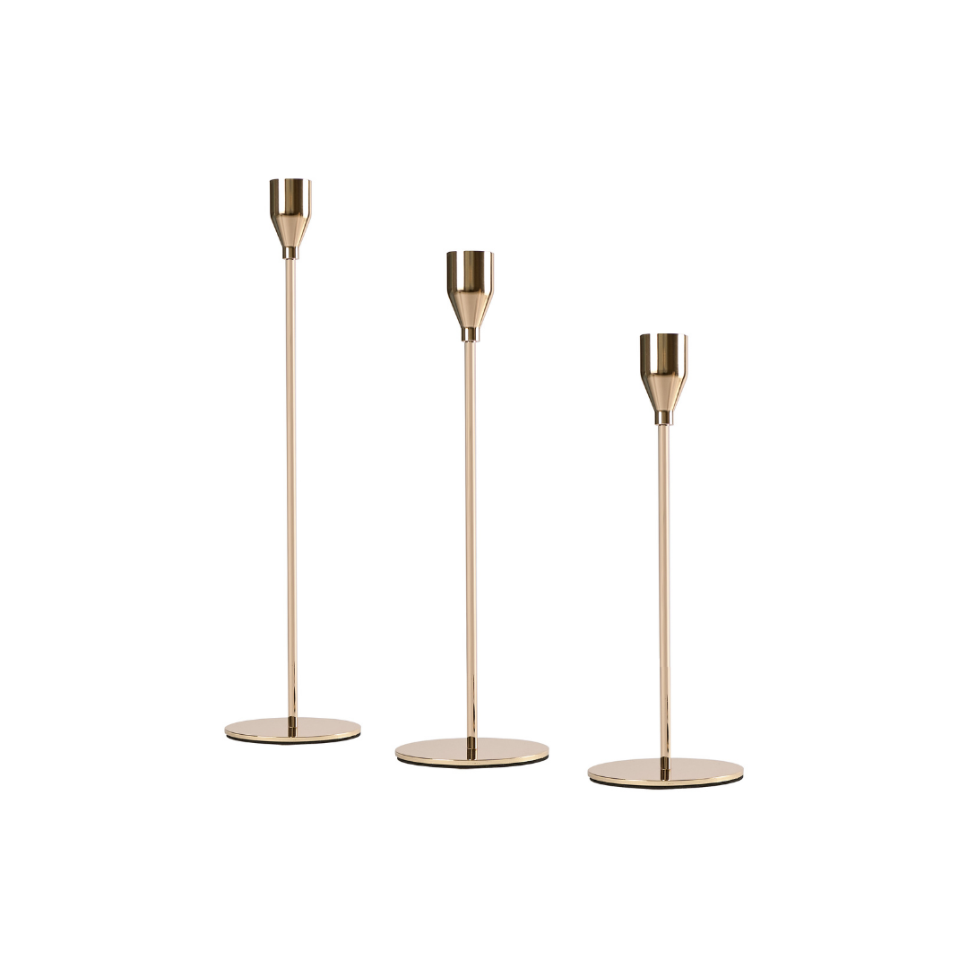 Set de 3 candelabros ROSE GOLD