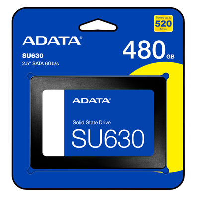 DISCO SSD ADATA 480GB SU630 2 5  SATA 6GB S  3D NAND  2Y  LECTURA 520MB S  ESCRITURA 450MB S
