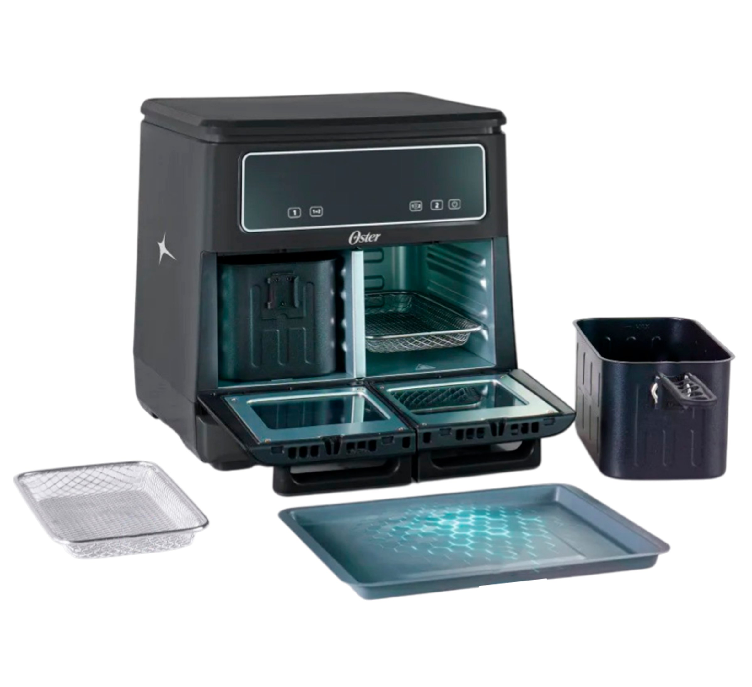 Oster Freidora de Aire, Flex, 11 L de Capacidad, Color Negro