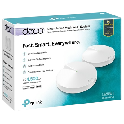 DECO M9 PLUS SISTEMA MESH TP-LINK TPLINK 2 PACK AC2200, TREND MICRO, 2 GE, AP, MUMIMO