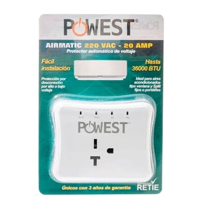 PROTECTOR DE VOLTAJE POWEST AIRMATIC A 220 VOLTIOS Y 20 AMPERIOS NPRAIR-7252