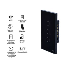 Interruptor tactil inteligente negro