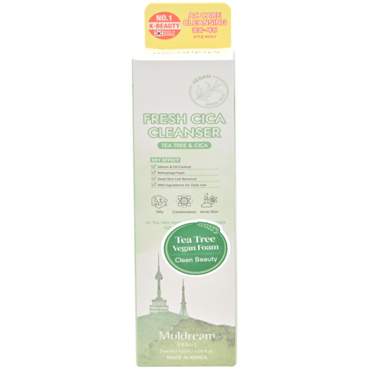 Muldream Jabon Facial Fresh Cica Cleanser Tea Tree Cica *120Ml