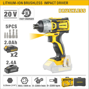 ATORNILLADOR IMPACTO INALAMBRICO 1/4" 20V/180NM/2.0A UYUSTOOLS UY-IAT202