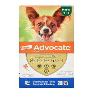Advocate Antiparasitario De 0 A 4 Kg Para Perro *1