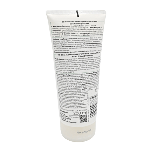 Eucerin Crema Corporal Dermo Pure Oil Control Triple Effect *200Ml