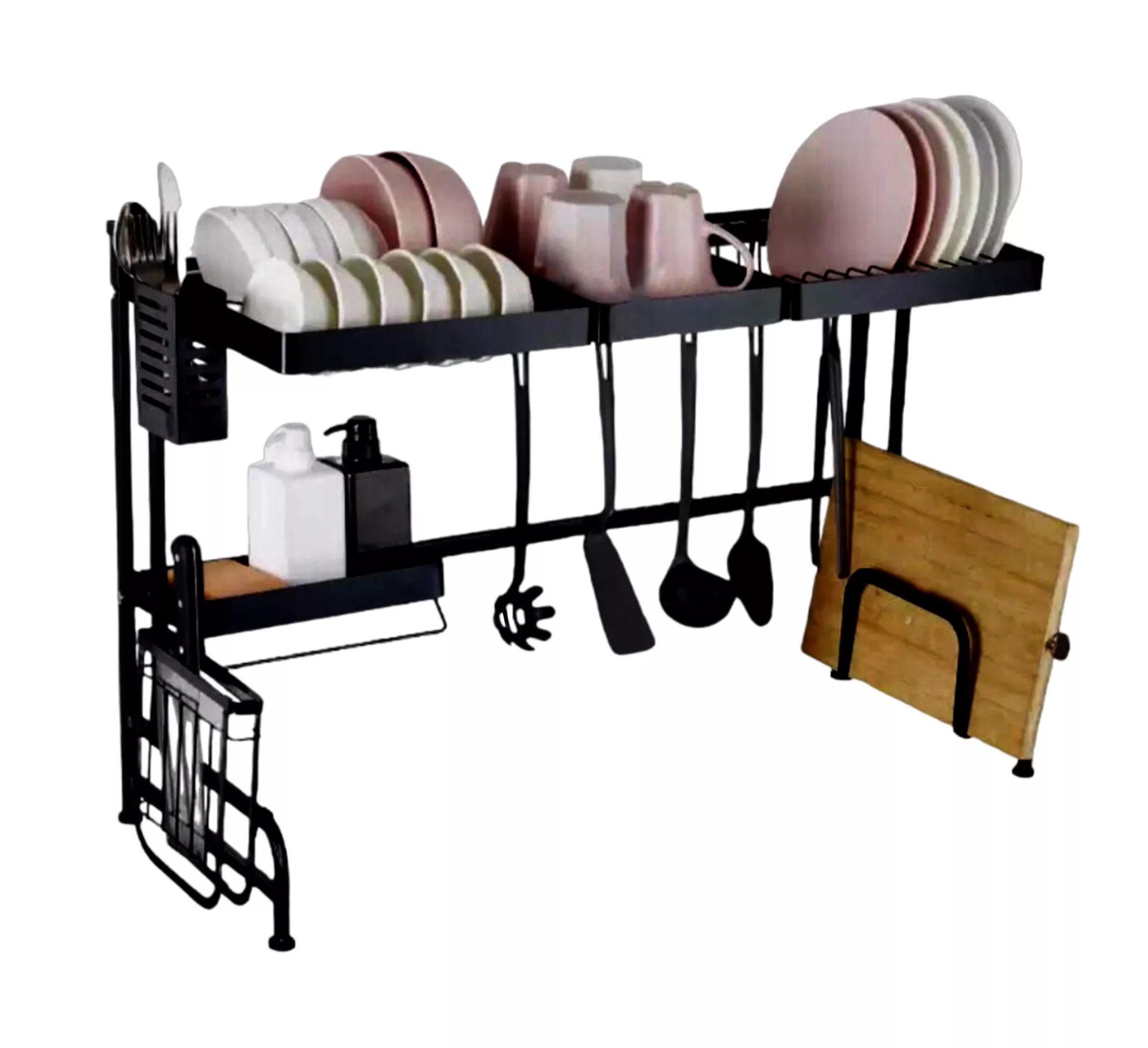 Sakura Organizador de Estantes para Cocina Metálico Color Negro