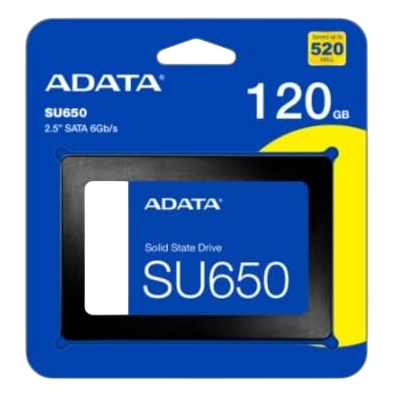 DISCO SSD ADATA 120GB SU650 2 5  SATA 6GB S  3D NAND  LECTURA 520MB S  ESCRITURA 450MB S