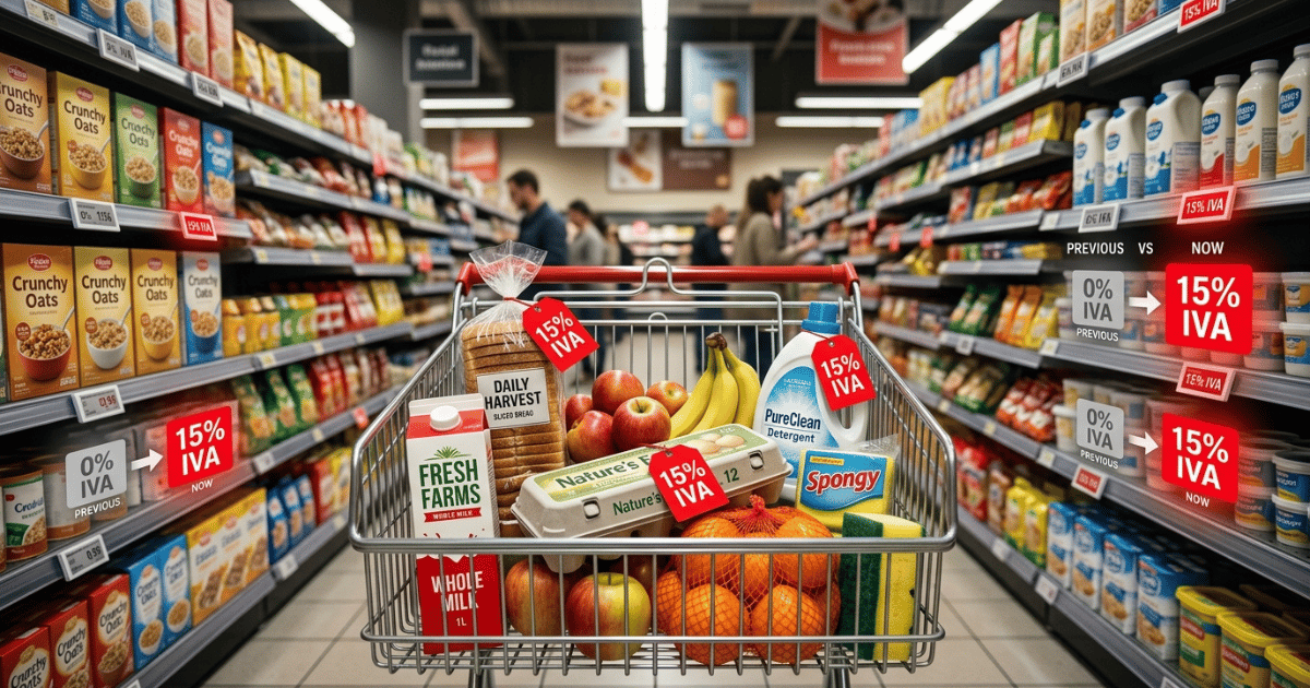 IVA en alimentos en Ecuador 2026: qué productos pagan 15%
