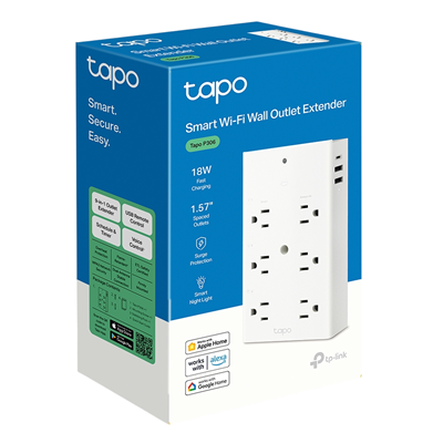 ENCHUFE TP-LINK TPLINK TAPO P306 INTELIGENTE 9 EN 1. 3 TC SMART, 3 PUERTOS USB, 3 PUERTOS NORMALES