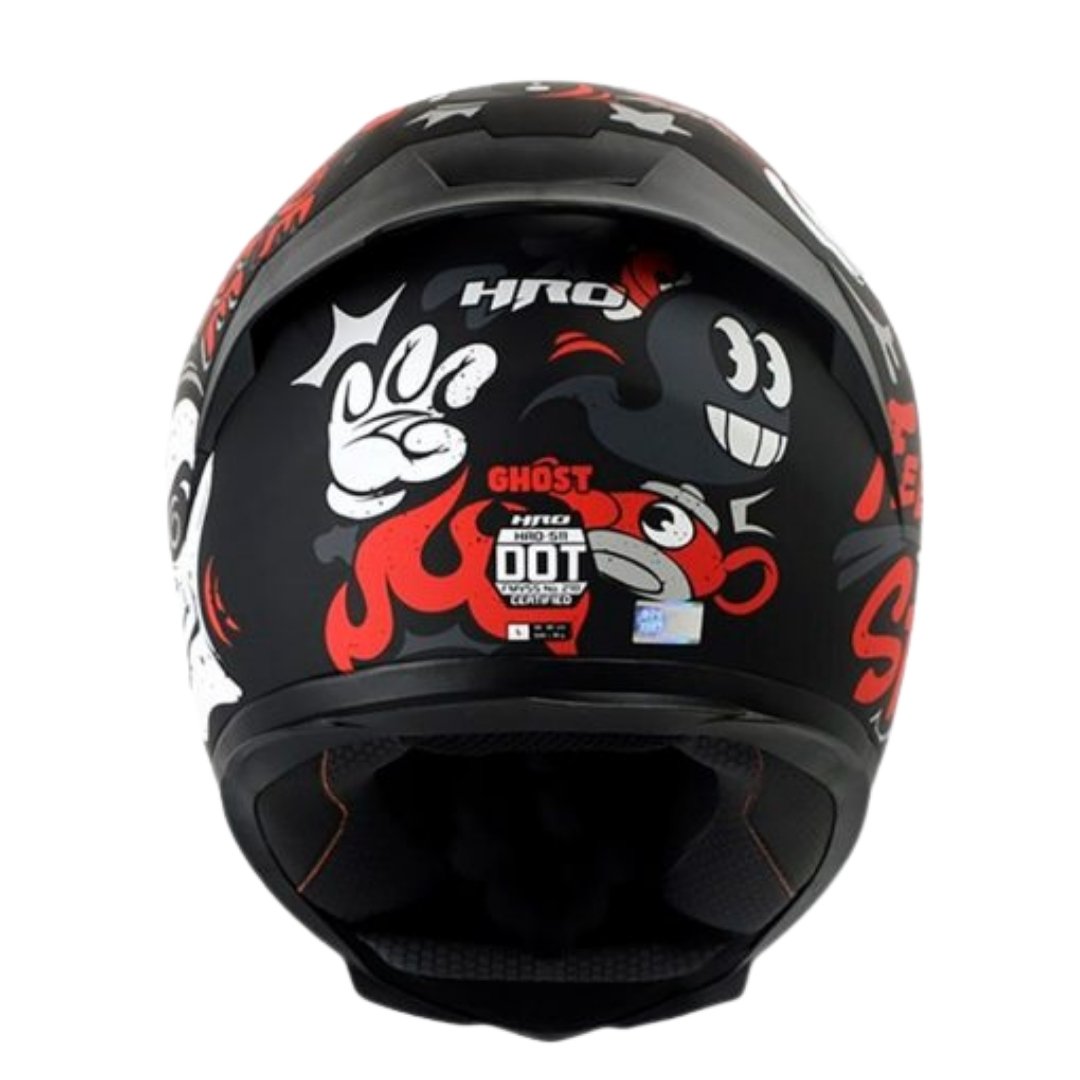 CASCO HRO 511 GHOST NEGRO MATE ROJO