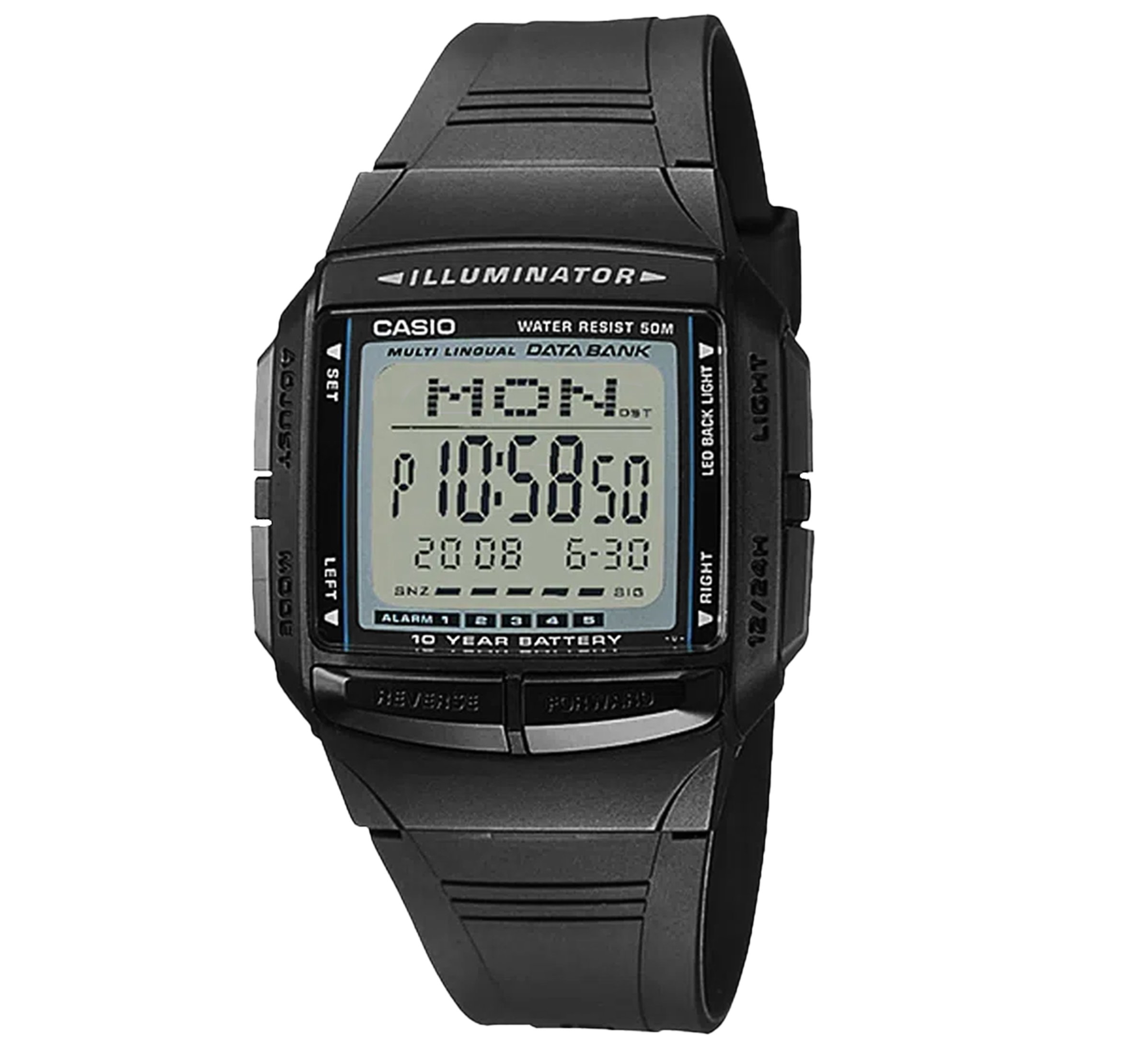 Casio Reloj Correa De Resina Resistencia Agua 50m Cronómetro