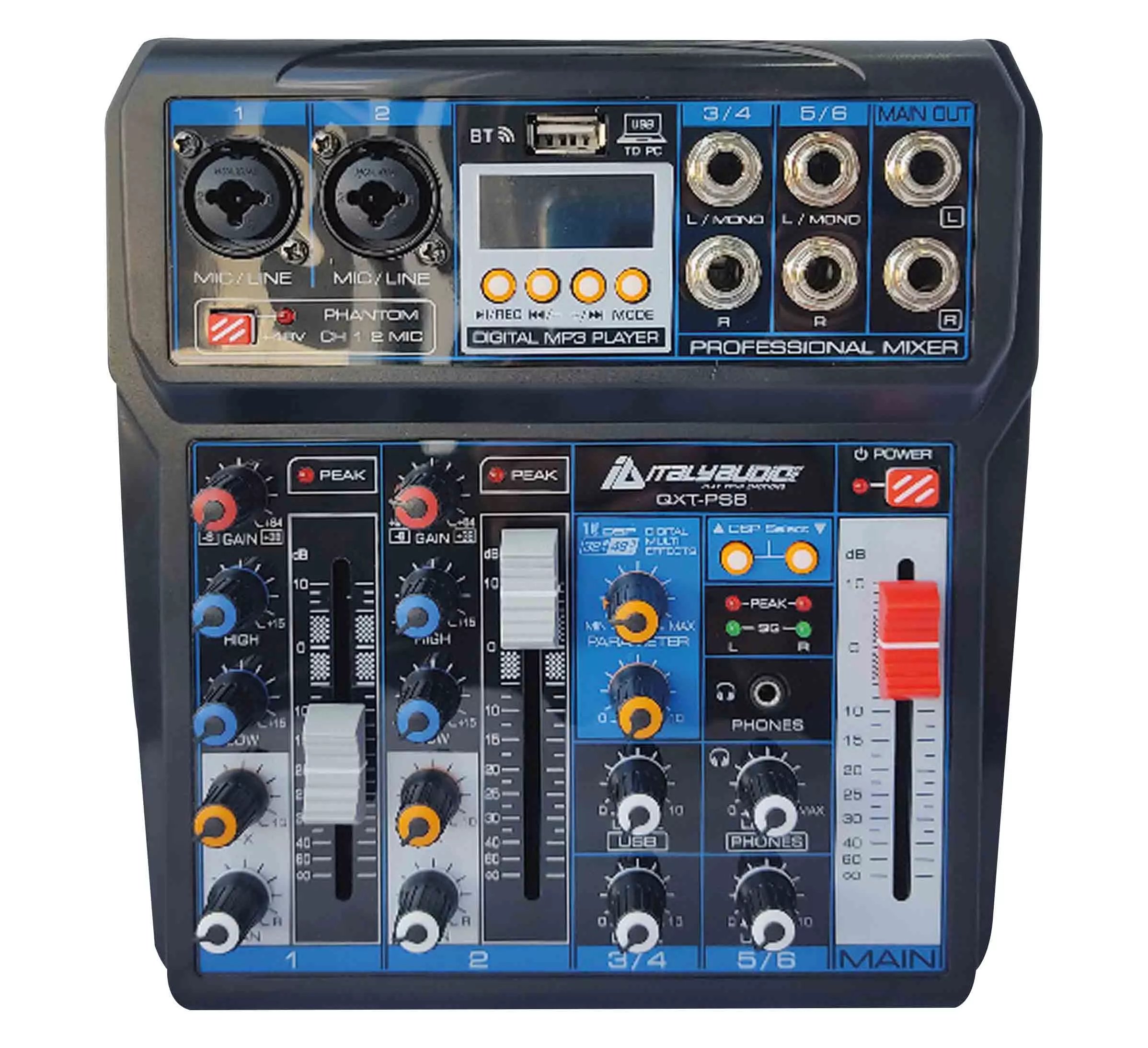 Italy audio consola mixer DSP | 6 canales | 16 DSP | USB