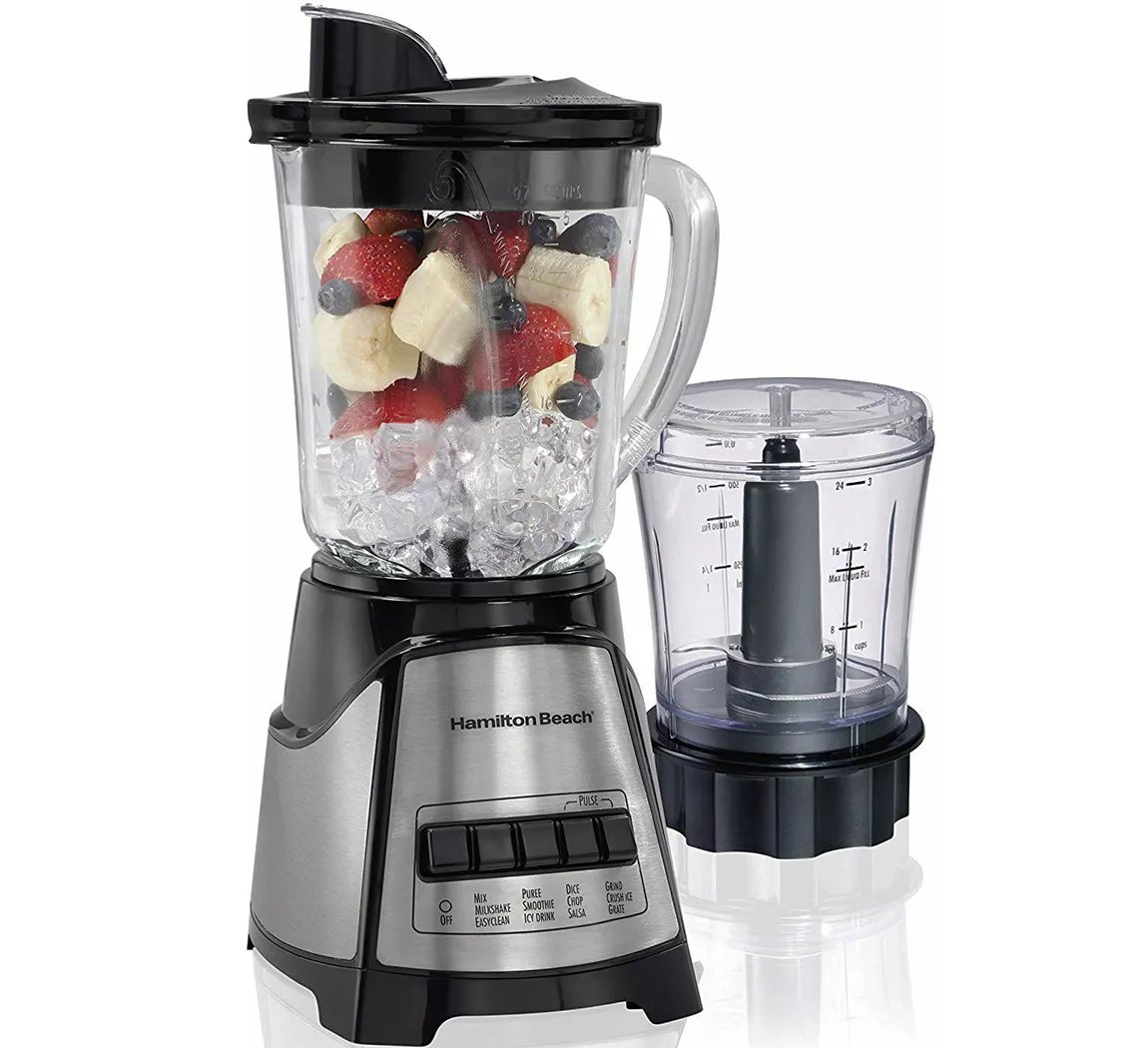 Hamilton Beach Licuadora 700w Wave Action + Procesador de Alimentos