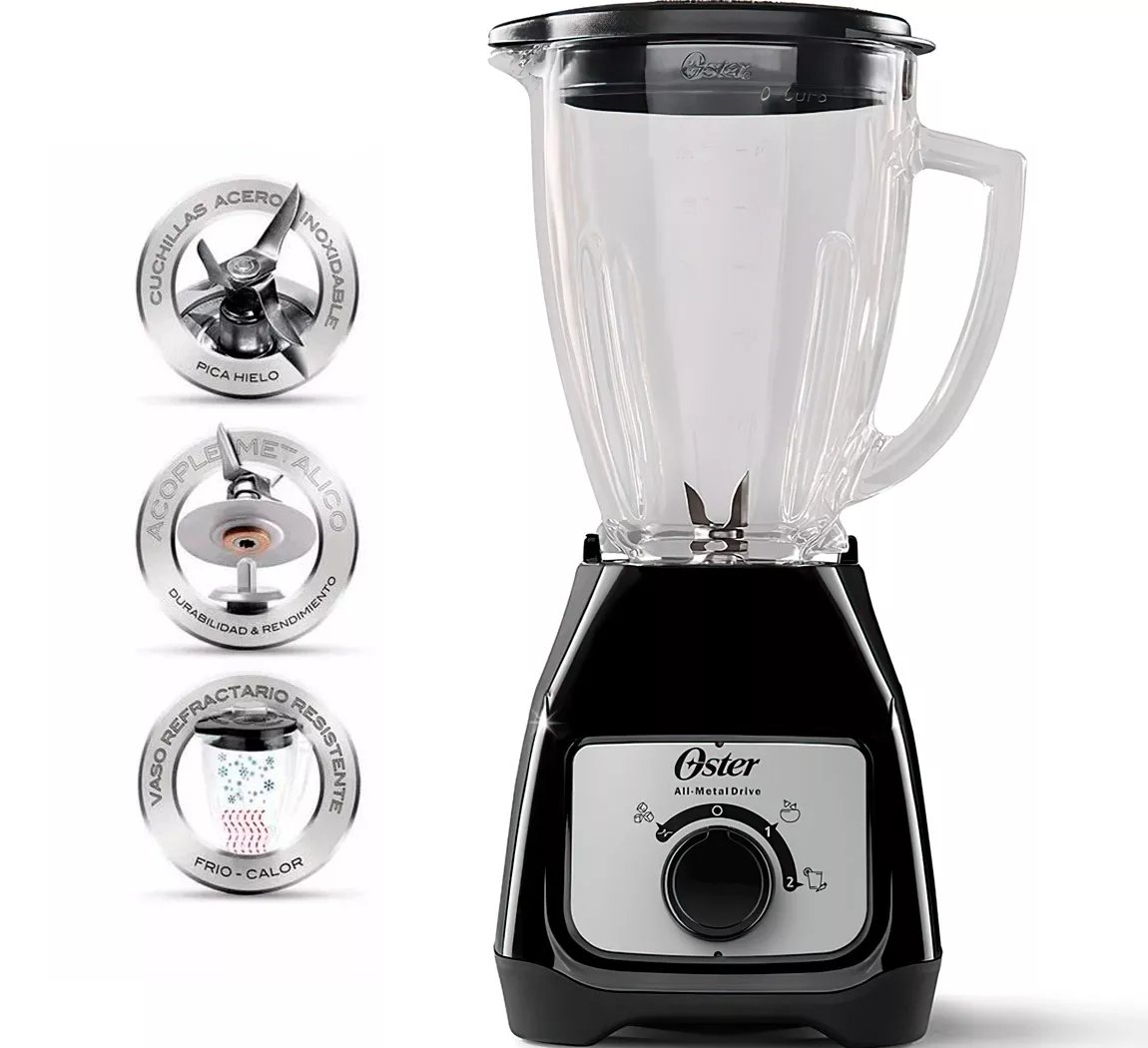 Oster Licuadora 2 Velocidades Vaso De Vidrio 1.5 Lts. 550W