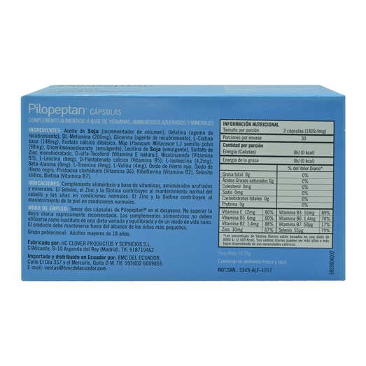 Pilopeptan Suplem Alimenticio  Cap Caja*60 unidades