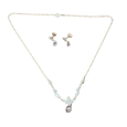 Juego Collar Y Aretes Triada Circon Transparente