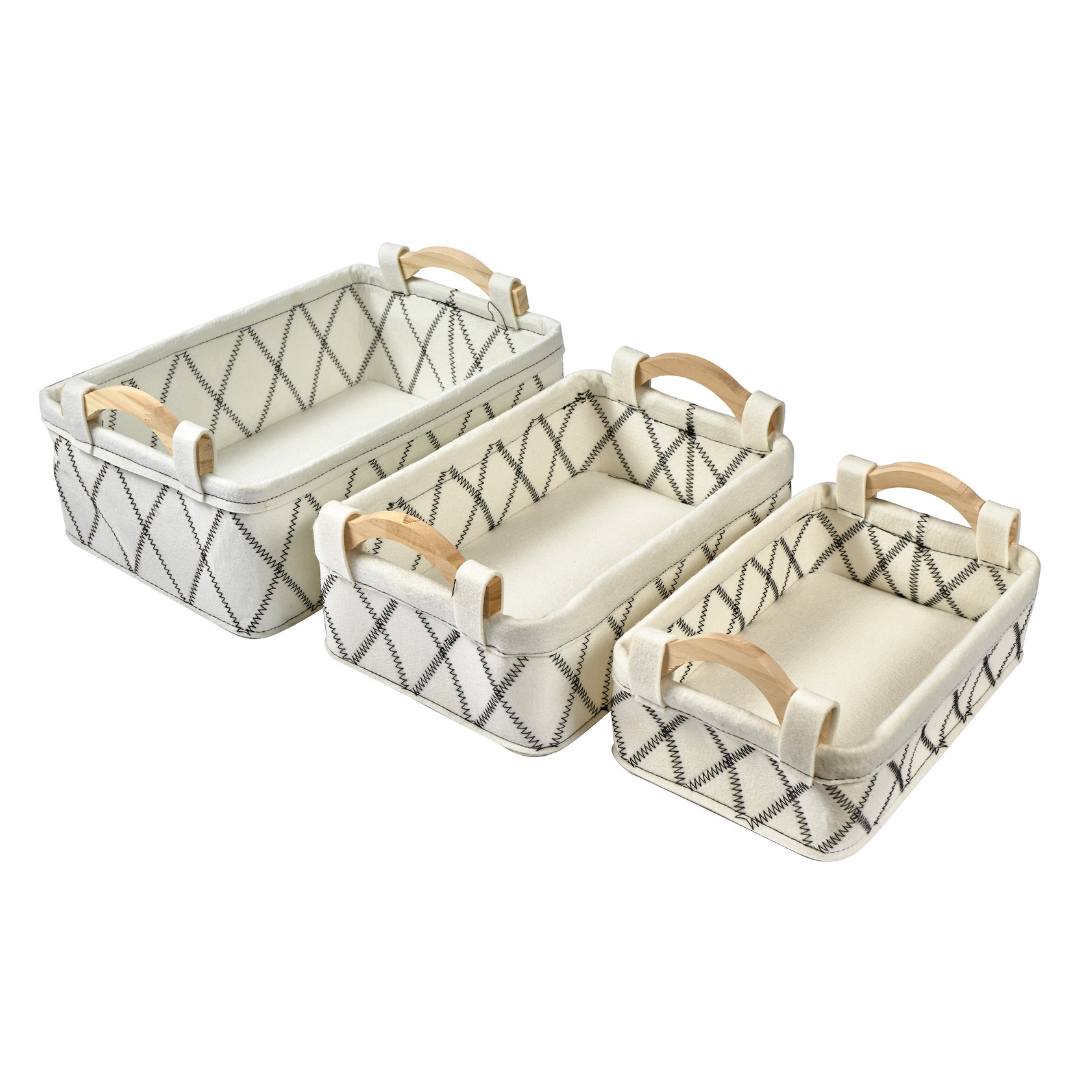 Canastas de tela - BLANCO - Set x 3